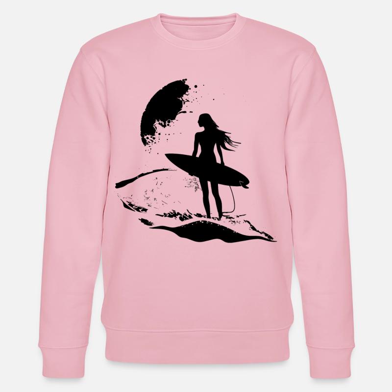 Surfer Mädchen - Stanley/Stella Unisex Bio-Sweatshirt CHANGER  - Hellrosa