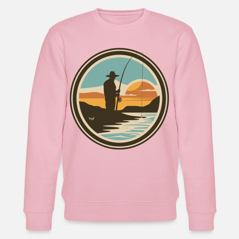 Retro Angeln - Stanley/Stella Unisex Bio-Sweatshirt CHANGER - Hellrosa