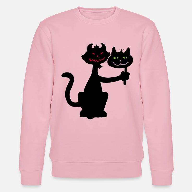 Dämonische schwarze Katze - Stanley/Stella Unisex Bio-Sweatshirt CHANGER  - Hellrosa