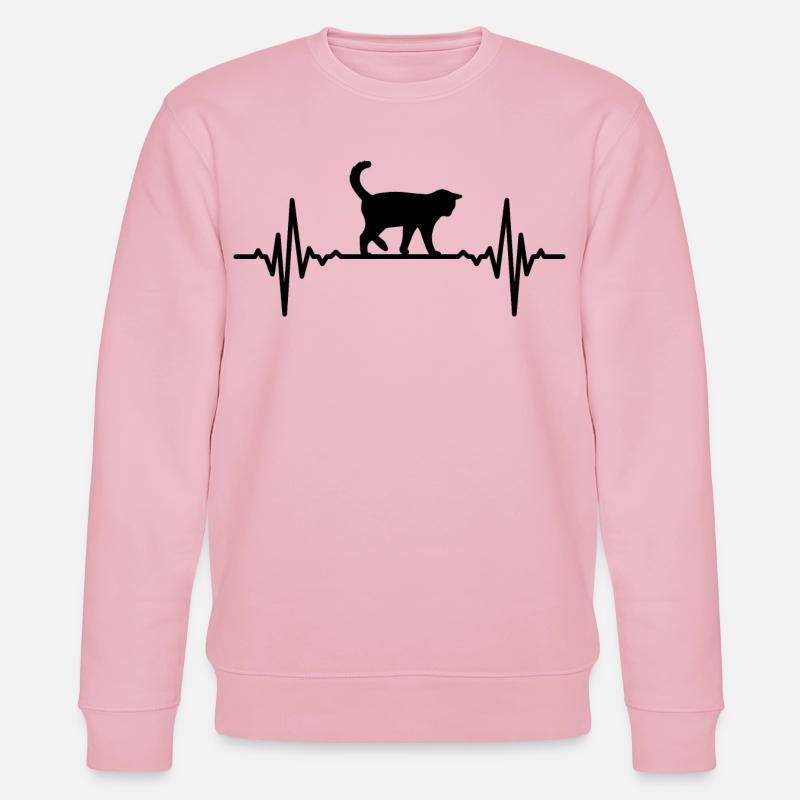 Fréquence cardiaque du chat - Sweat bio CHANGER Stanley/Stella Unisexe - rose pâle