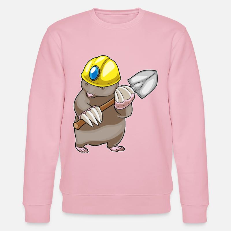 Mole Miner Shovel Mining - Stanley/Stella CHANGER Unisex Organic Sweatshirt - cotton pink