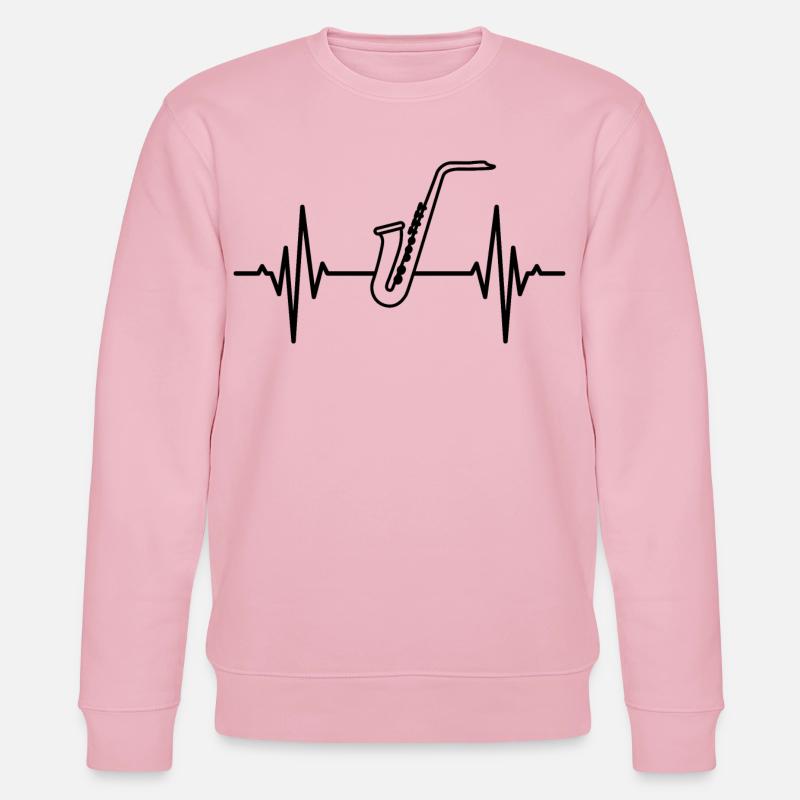 Saxophon EKG Herzlinie - Stanley/Stella Unisex Bio-Sweatshirt CHANGER  - Hellrosa