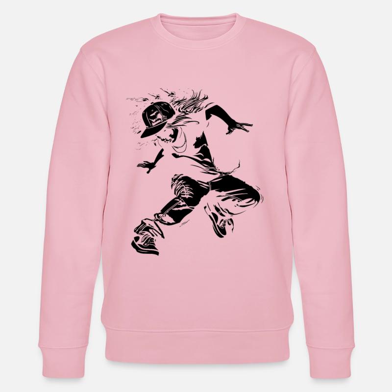 Breakdance Mädchen Zeichnung - Stanley/Stella Unisex Bio-Sweatshirt CHANGER  - Hellrosa