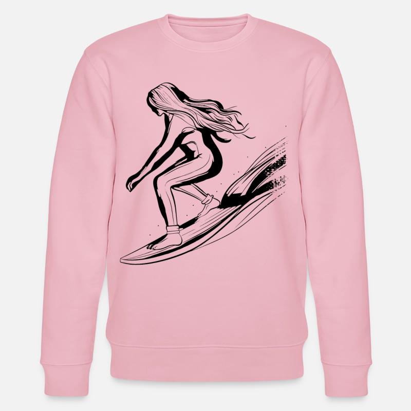 Surfer Mädchen - Stanley/Stella Unisex Bio-Sweatshirt CHANGER  - Hellrosa