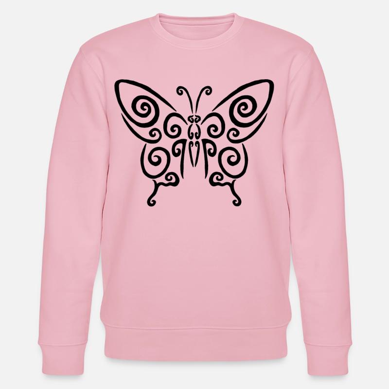 Symbol eines schwarzen Schmetterlings - Stanley/Stella Unisex Bio-Sweatshirt CHANGER - Hellrosa
