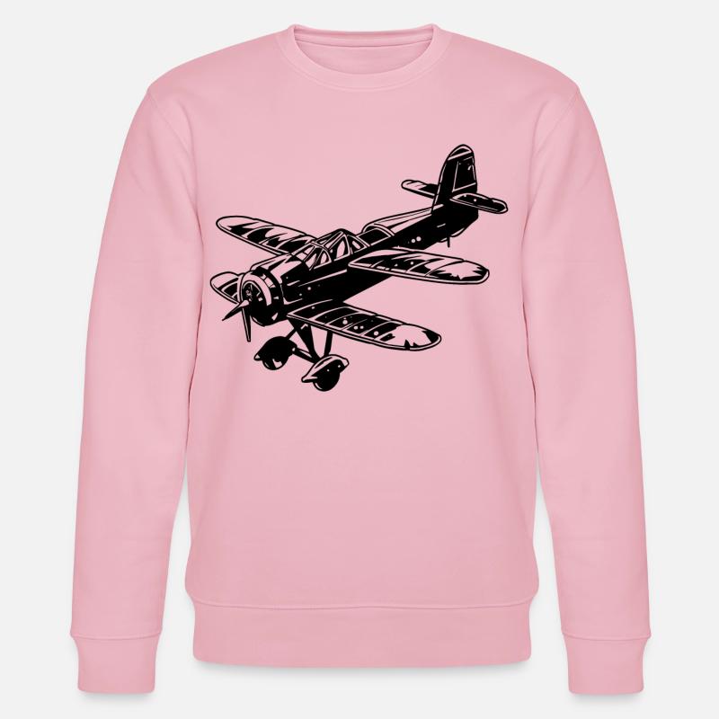 Propeller Flugzeug Grafik - Stanley/Stella Unisex Bio-Sweatshirt CHANGER  - Hellrosa