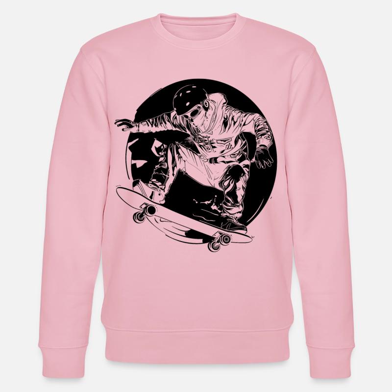 Skateboarder Comic-Stil - Stanley/Stella Unisex Bio-Sweatshirt CHANGER  - Hellrosa