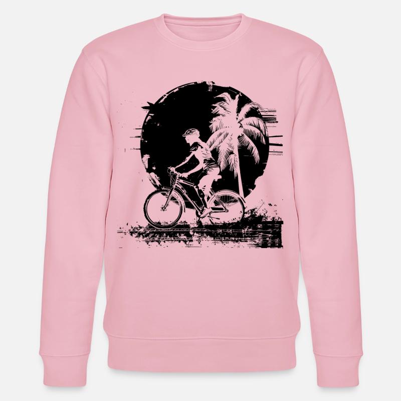 Radfahrerin Mädchen - Stanley/Stella Unisex Bio-Sweatshirt CHANGER  - Hellrosa