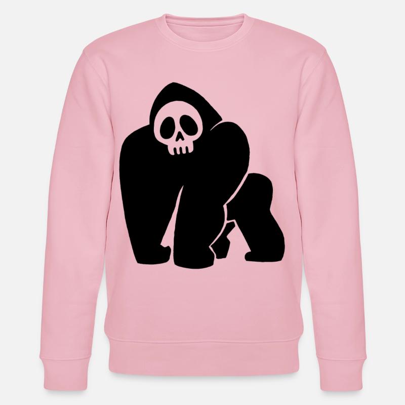 Schwarzer Gorilla Schädel - Stanley/Stella Unisex Bio-Sweatshirt CHANGER  - Hellrosa
