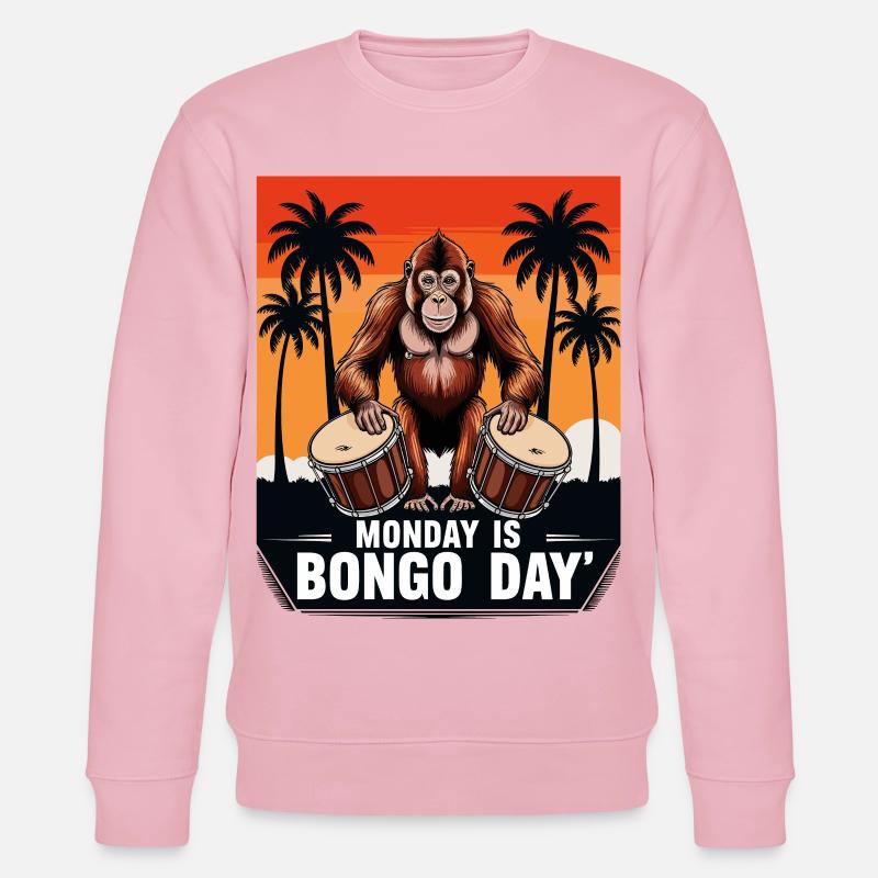 Monkey Bongo Batteur - Sweat bio CHANGER Stanley/Stella Unisexe - rose pâle