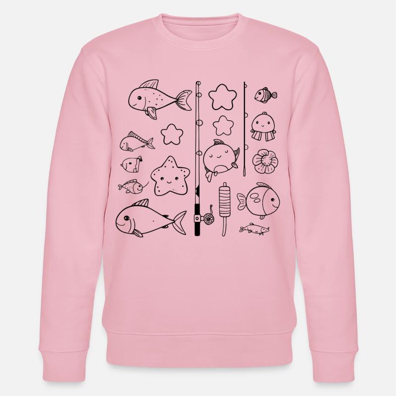 Fischen Comic Stil - Stanley/Stella Unisex Bio-Sweatshirt CHANGER  - Hellrosa