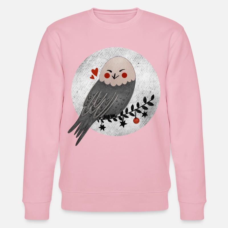 Weihnachtliche Eule - Stanley/Stella Unisex Bio-Sweatshirt CHANGER  - Hellrosa