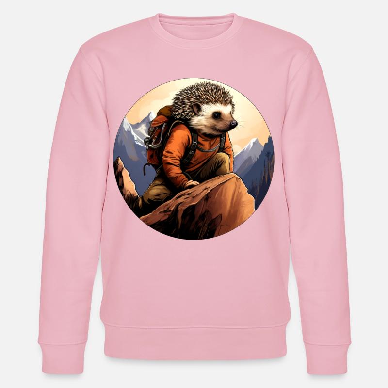 Igel Bergsteiger / Wandern Igel - Stanley/Stella Unisex Bio-Sweatshirt CHANGER  - Hellrosa