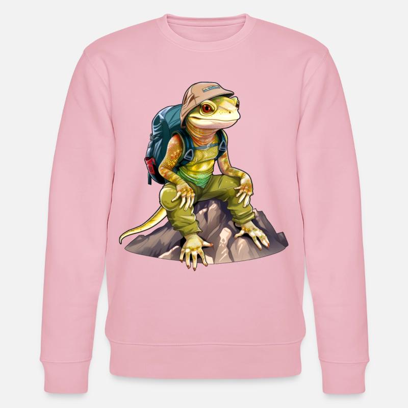 Eidechse Bergsteiger / Wandern Eidechsen - Stanley/Stella Unisex Bio-Sweatshirt CHANGER  - Hellrosa