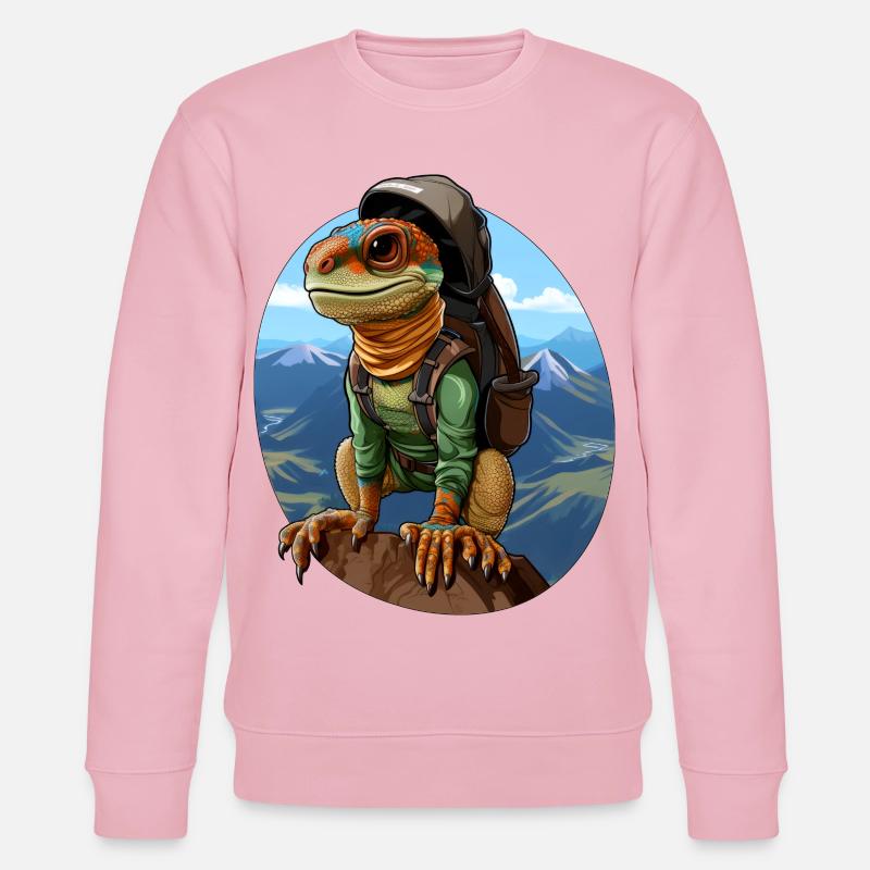 Eidechsen Bergsteiger / Wandern Eidechse - Stanley/Stella Unisex Bio-Sweatshirt CHANGER  - Hellrosa