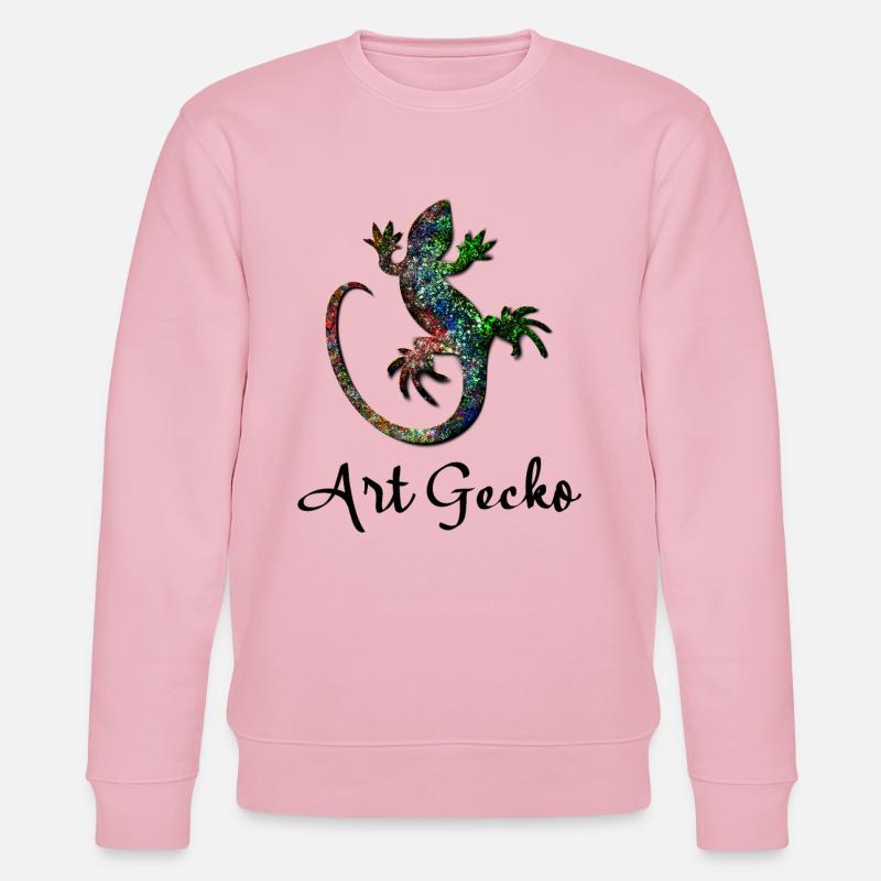 Bunter Gecko - Art Gecko - Stanley/Stella Unisex Bio-Sweatshirt CHANGER  - Hellrosa
