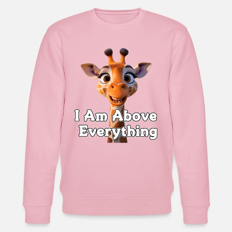 Giraffe mit Motivationsbotschaft - Stanley/Stella Unisex Bio-Sweatshirt CHANGER  - Hellrosa