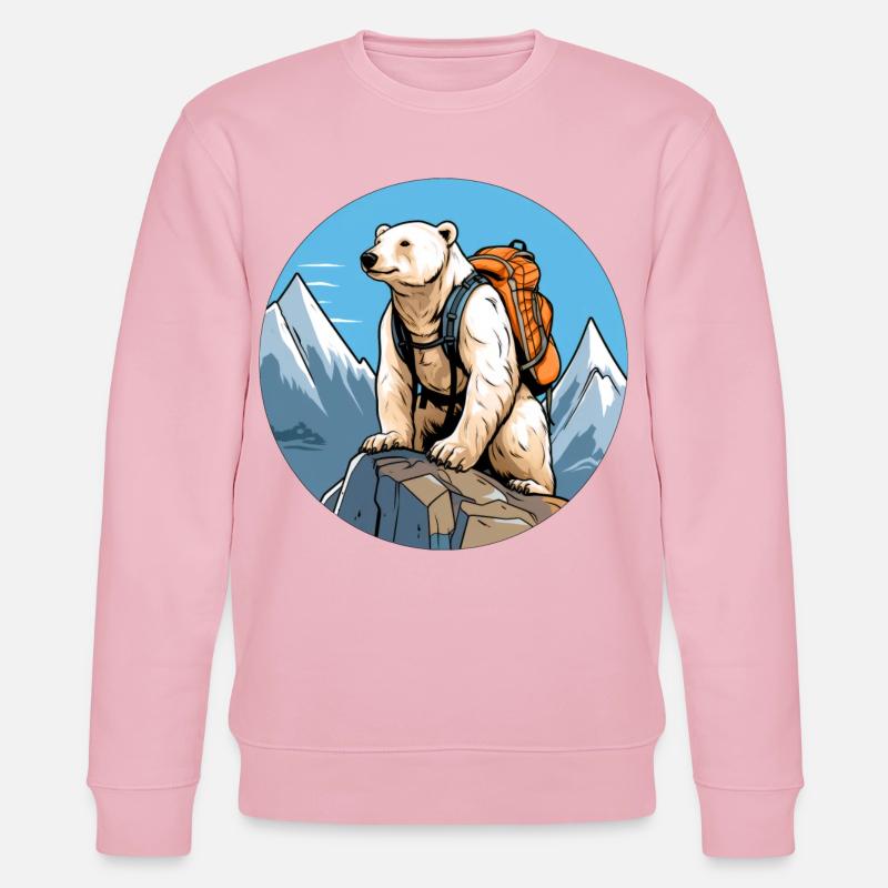 Eisbären Bergsteiger / Wandern Eisbär - Stanley/Stella Unisex Bio-Sweatshirt CHANGER  - Hellrosa