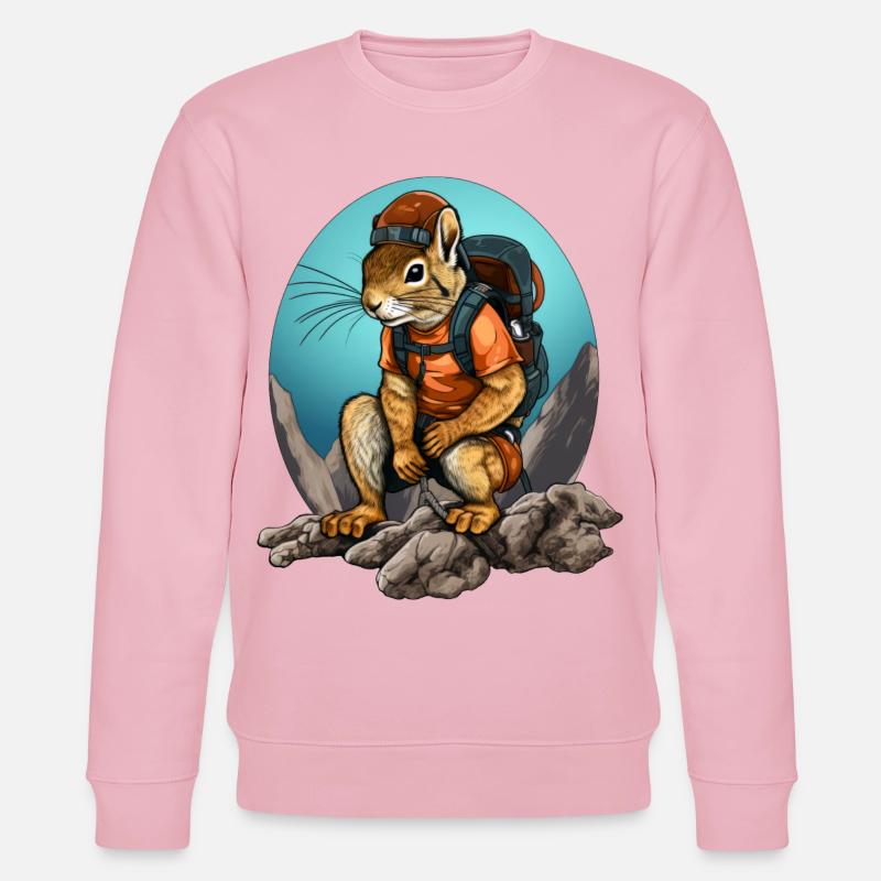 Eichhörnchen Bergsteiger / Wandern Eichhörnchen - Stanley/Stella Unisex Bio-Sweatshirt CHANGER  - Hellrosa