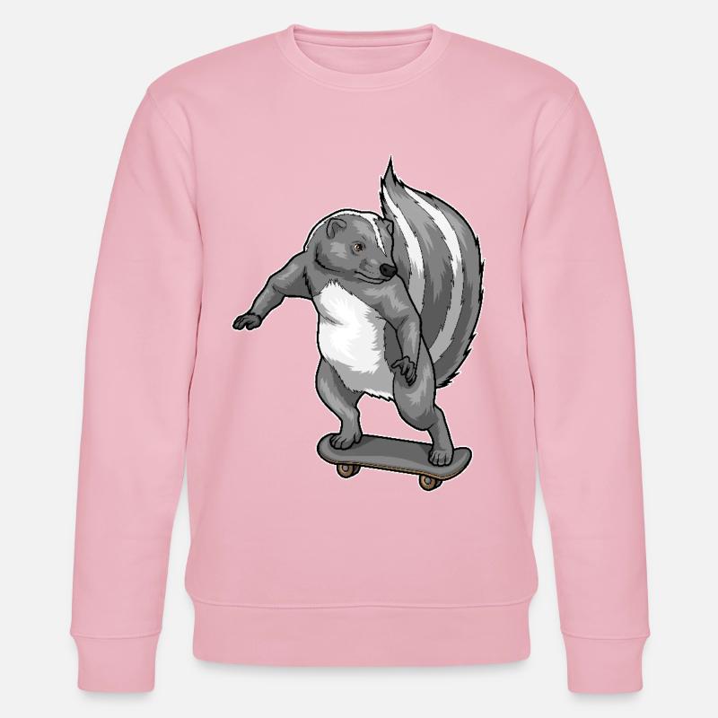 Skunk Skater Skateboard - Sweat bio CHANGER Stanley/Stella Unisexe - rose pâle