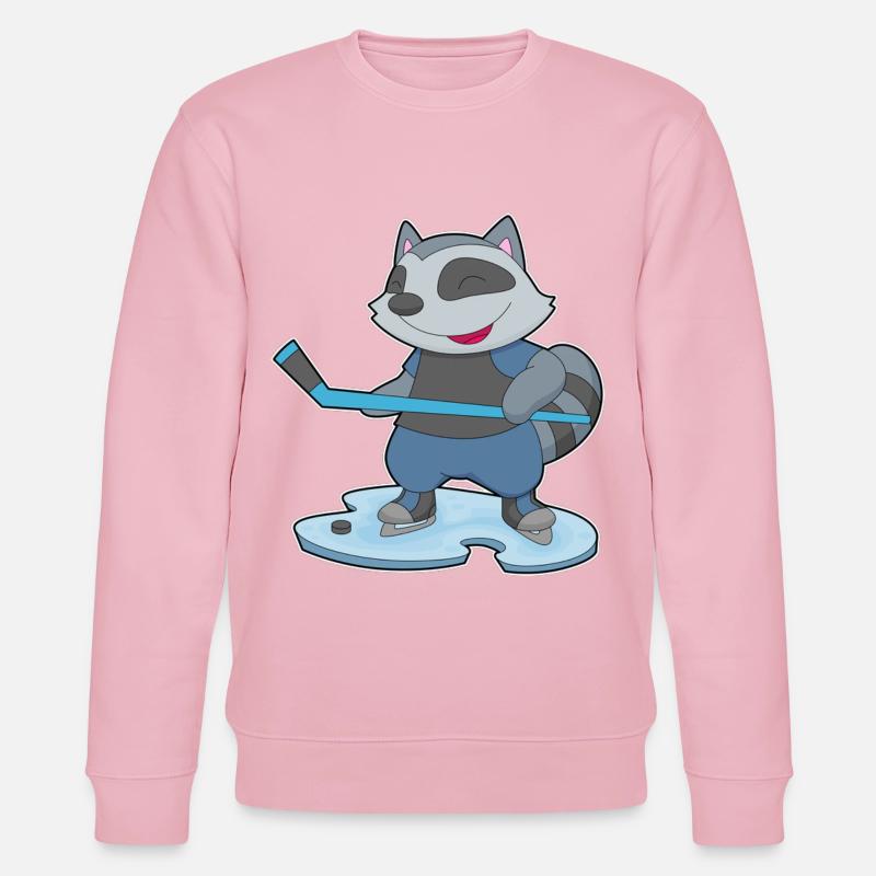Waschbär Eishockey Eishockeyschläger - Stanley/Stella Unisex Bio-Sweatshirt CHANGER  - Hellrosa