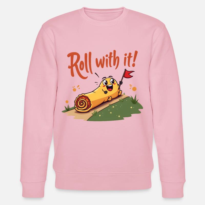 Roll With It Egg Roll - Stanley/Stella CHANGER Unisex Organic Sweatshirt - cotton pink