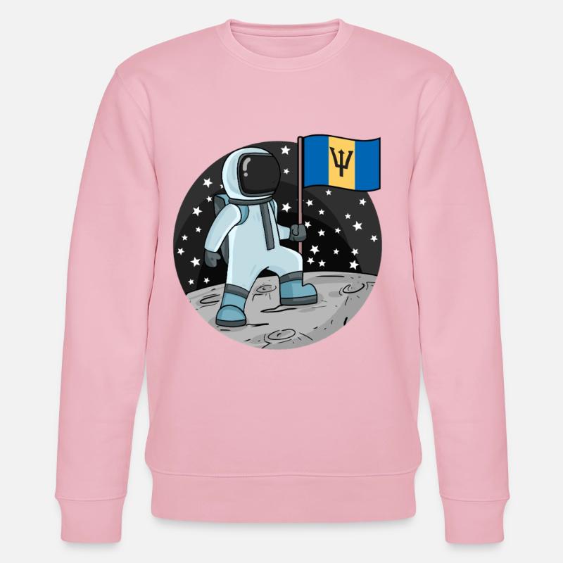 Drapeau astronaute Barbade - Sweat bio CHANGER Stanley/Stella Unisexe - rose pâle