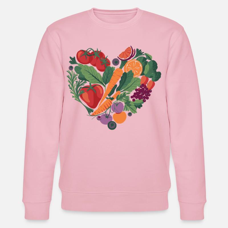 Gesunder Lebensstil Herz Gemüse - Stanley/Stella Unisex Bio-Sweatshirt CHANGER  - Hellrosa