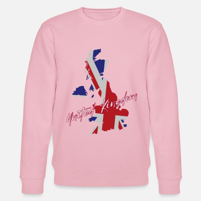 Fierté britannique, drapeau du Royaume-Uni - Sweat bio CHANGER Stanley/Stella Unisexe - rose pâle