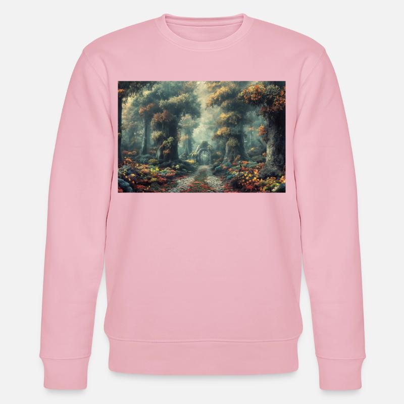 Poster Illustration Paysage de Forêt - Sweat bio CHANGER Stanley/Stella Unisexe - rose pâle