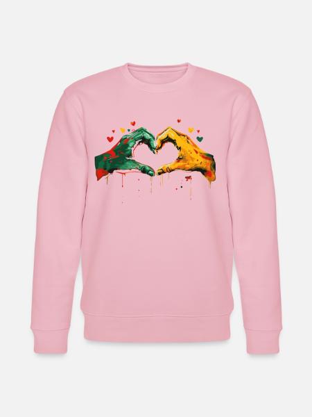 Kulturstolz Herz Hände - Stanley/Stella Unisex Bio-Sweatshirt CHANGER - Hellrosa