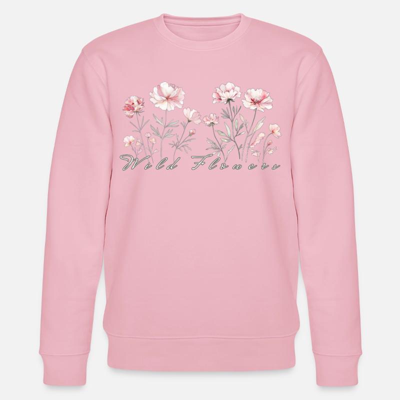 Wilde Blumen - Stanley/Stella Unisex Bio-Sweatshirt CHANGER  - Hellrosa