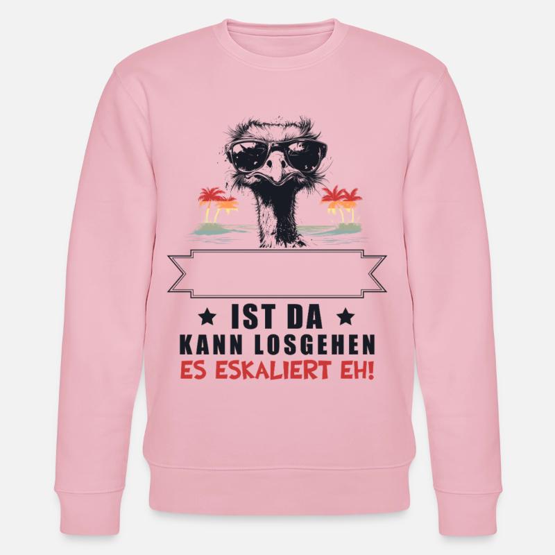 Es Eskaliert Eh! Strauß Name Personalisierbar - Stanley/Stella Unisex Bio-Sweatshirt CHANGER  - Hellrosa