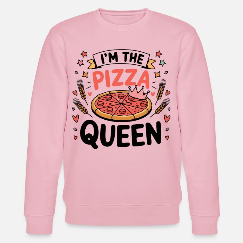 Ich bin die Pizza-Queen - Stanley/Stella Unisex Bio-Sweatshirt CHANGER  - Hellrosa