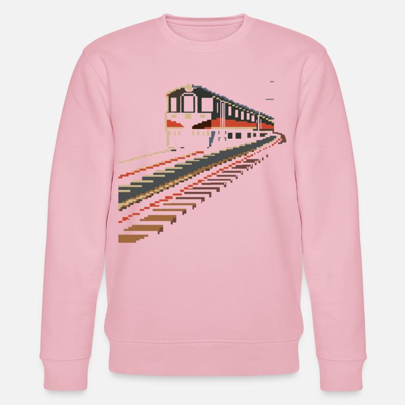 Eisenbahn Pixel - Stanley/Stella Unisex Bio-Sweatshirt CHANGER  - Hellrosa