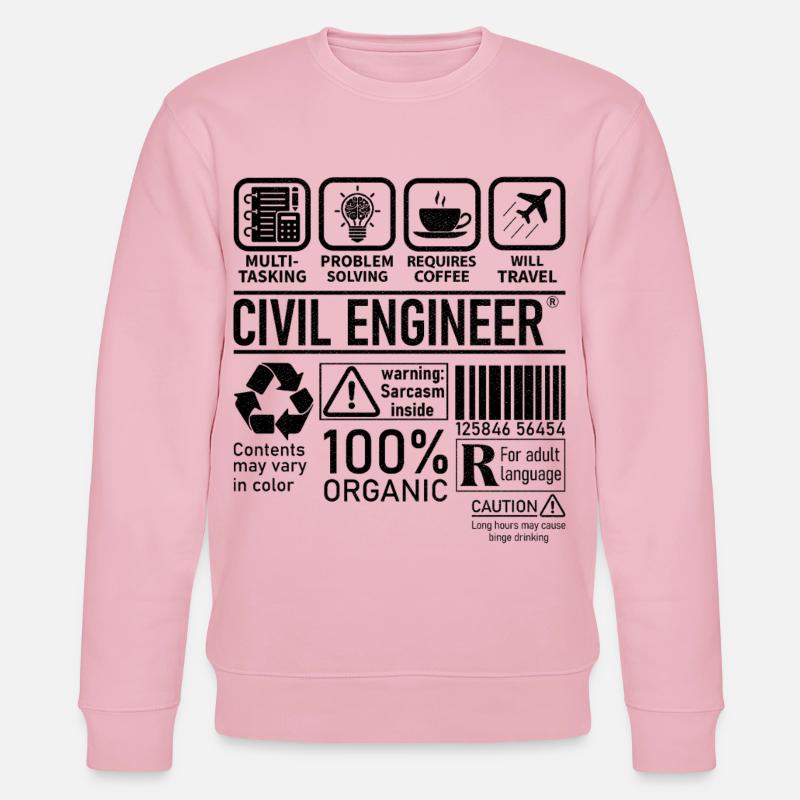 Civil Engineer multi tasking problem solving - Stanley/Stella Unisex Bio-Sweatshirt CHANGER  - Hellrosa