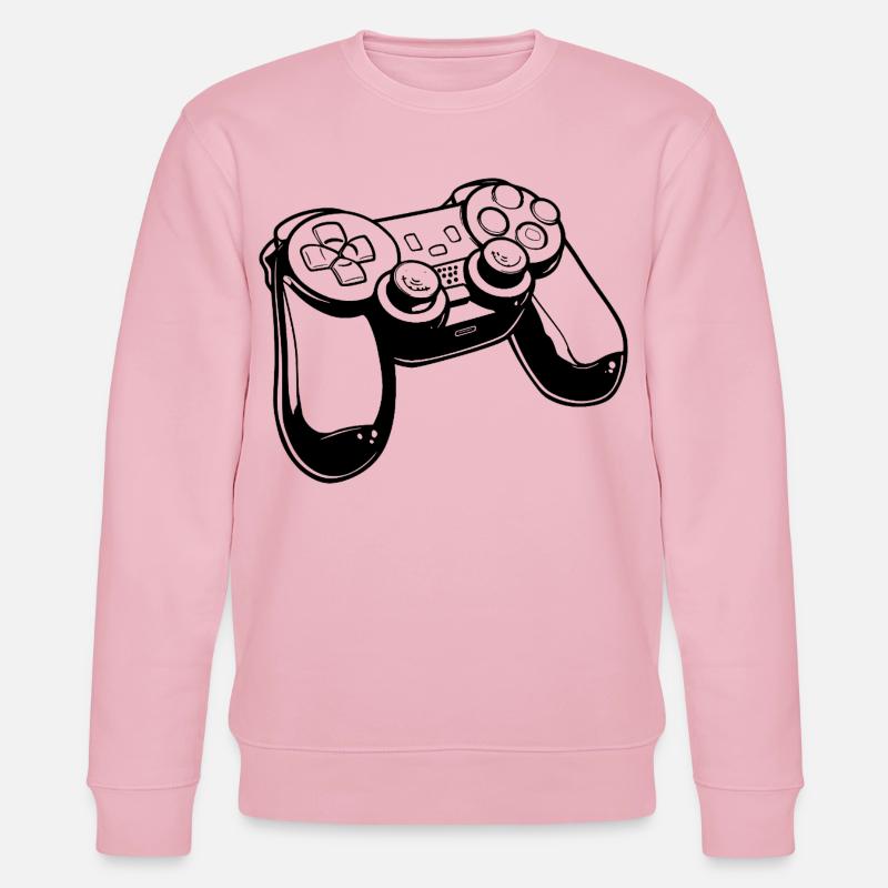 Gaming Controller Zeichnung - Stanley/Stella Unisex Bio-Sweatshirt CHANGER  - Hellrosa
