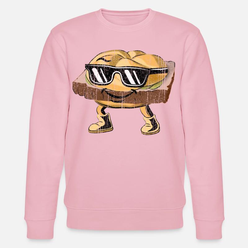 Leberkas Le.Ka.Se.Mi.Gu–charakter mit Sonnenbrille - Stanley/Stella Unisex Bio-Sweatshirt CHANGER  - Hellrosa