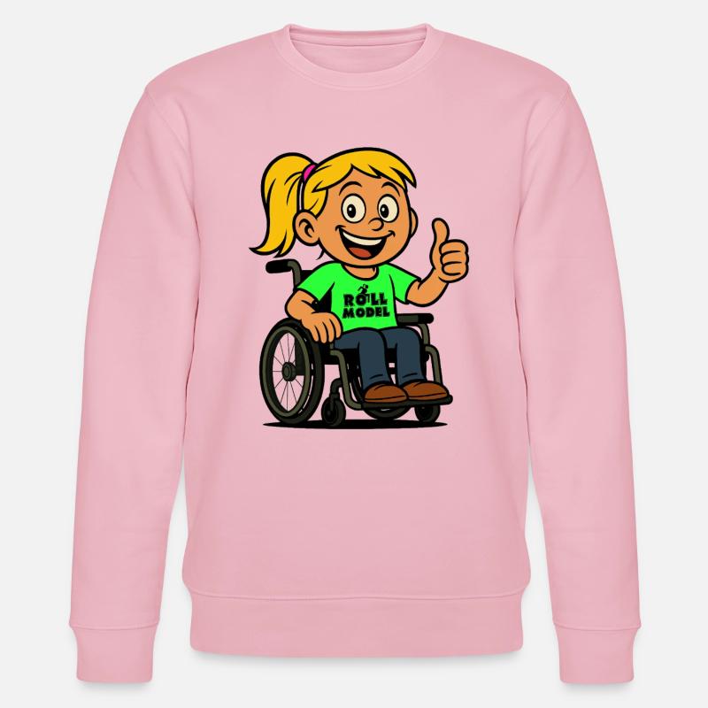 Lolla Vorbild der Rollstuhlfahrer. Rollstuhl # - Stanley/Stella Unisex Bio-Sweatshirt CHANGER  - Hellrosa