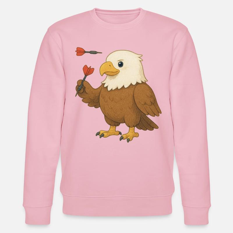 Aigle avec fléchettes - Sweat bio CHANGER Stanley/Stella Unisexe - rose pâle
