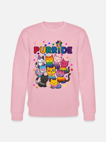 Purride LGBT Cats - Stanley/Stella CHANGER Unisex Organic Sweatshirt - cotton pink