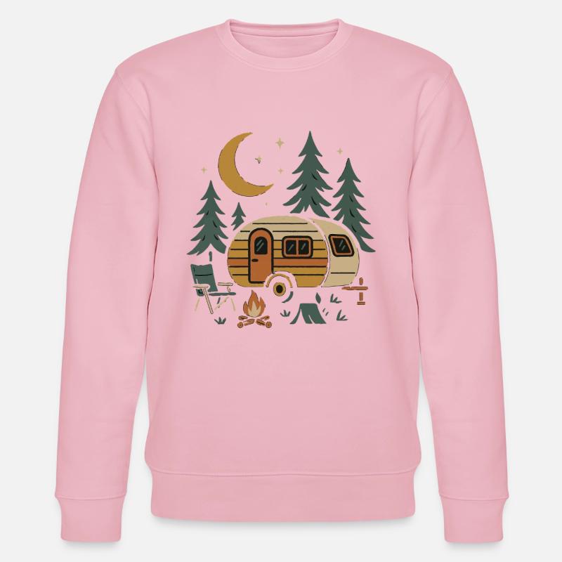 Conception de scène de camping nocturne - Sweat bio CHANGER Stanley/Stella Unisexe - rose pâle