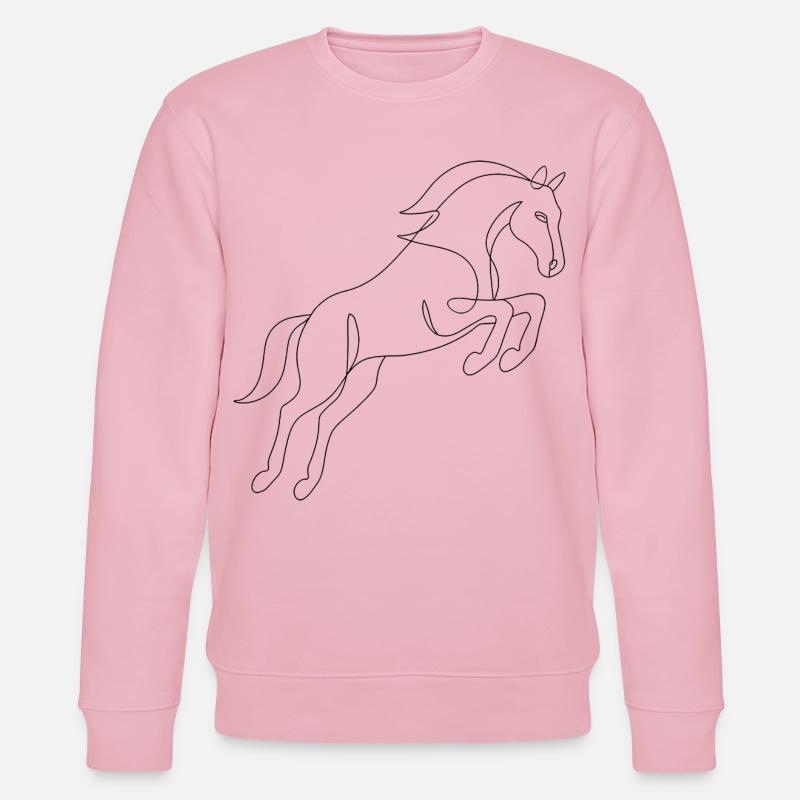 One Line Drawing - Pferd - Stanley/Stella Unisex Bio-Sweatshirt CHANGER  - Hellrosa
