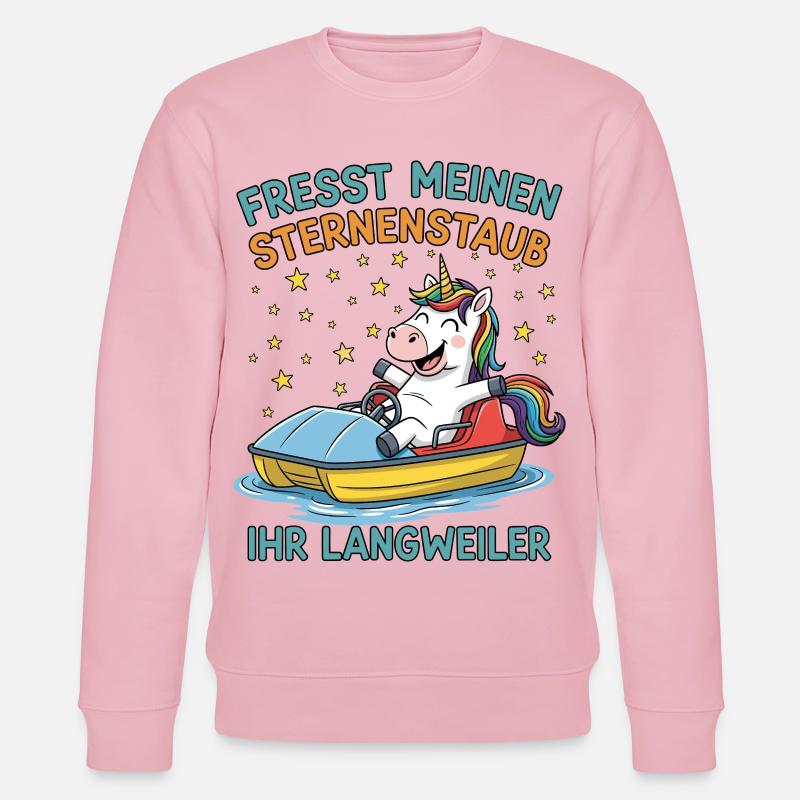 Einhorn Tretbootfahrt - Stanley/Stella Unisex Bio-Sweatshirt CHANGER  - Hellrosa