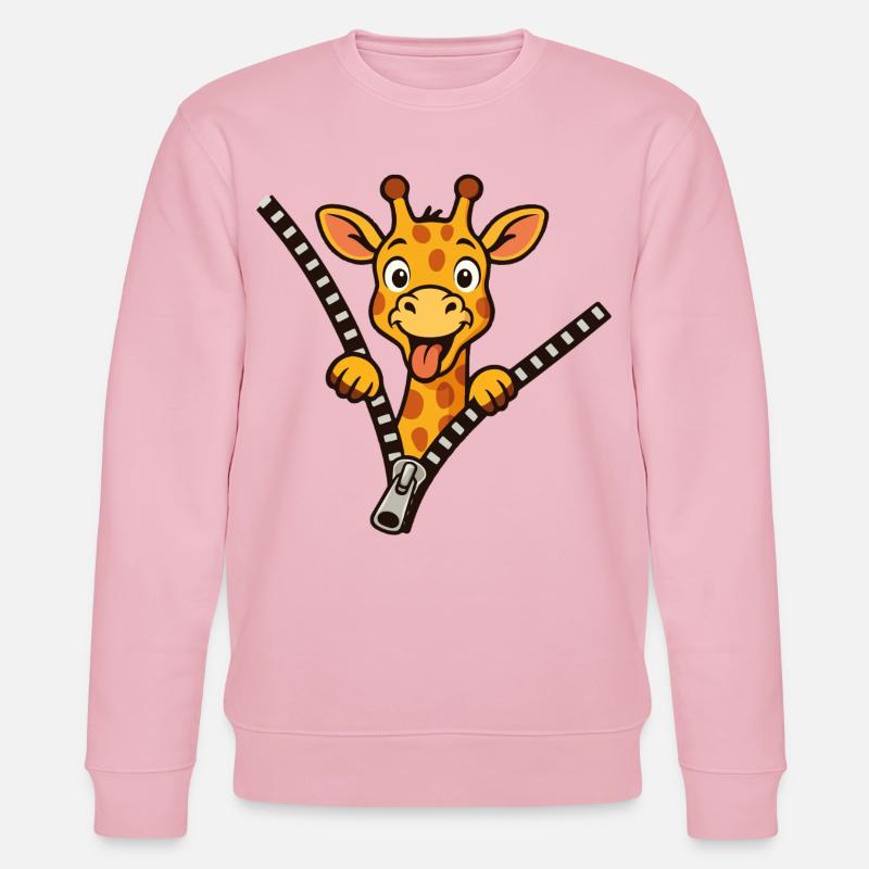 Freche Giraffe - Stanley/Stella Unisex Bio-Sweatshirt CHANGER  - Hellrosa
