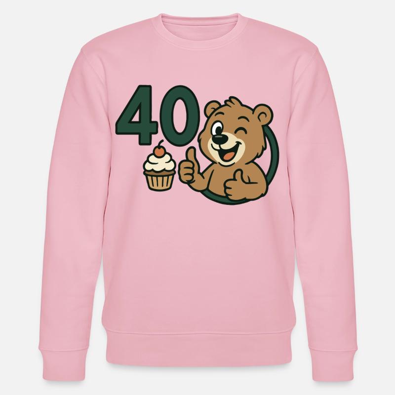 Bärenstark mit 40 - Stanley/Stella Unisex Bio-Sweatshirt CHANGER  - Hellrosa