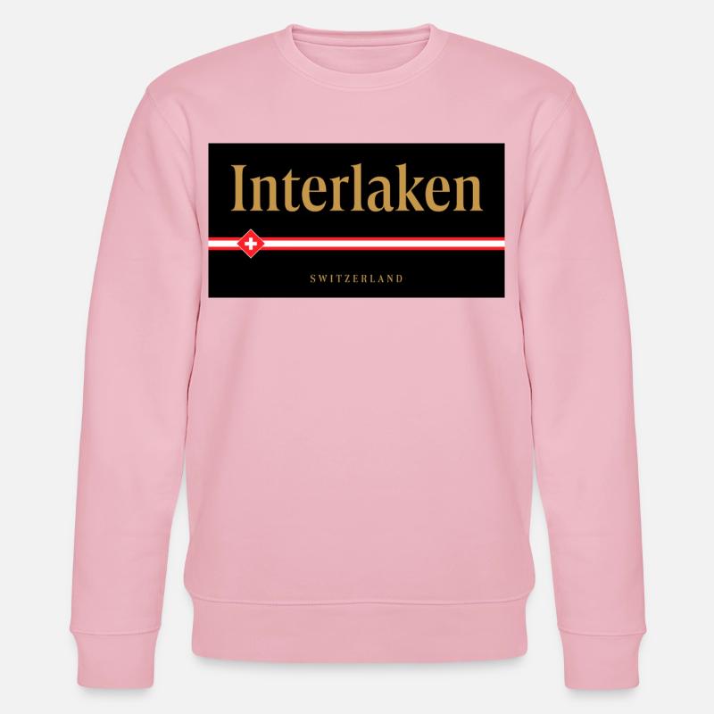 Interlaken Schweizer Goldschrift Design - Stanley/Stella Unisex Bio-Sweatshirt CHANGER  - Hellrosa