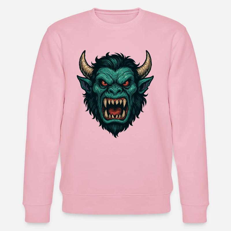 Dämonisches Wyrmgesicht - Stanley/Stella Unisex Bio-Sweatshirt CHANGER  - Hellrosa