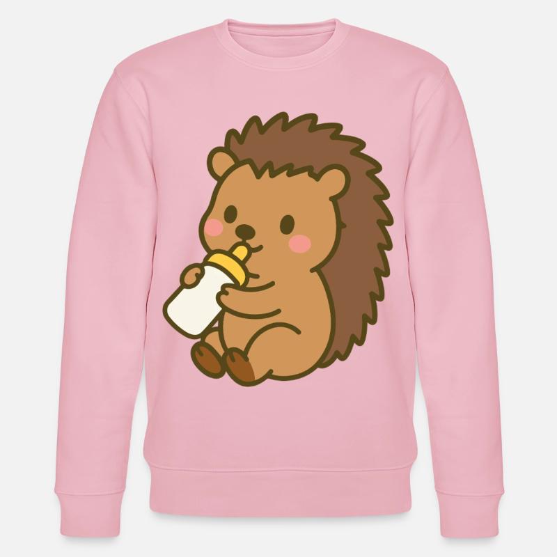 Igelchen mit Milchflasche - Stanley/Stella Unisex Bio-Sweatshirt CHANGER  - Hellrosa
