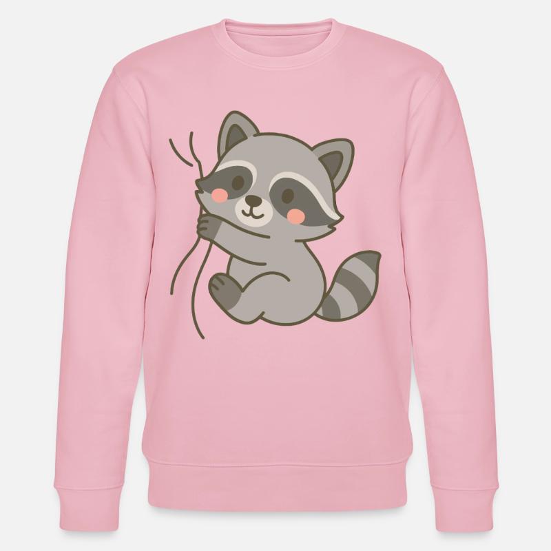 Eingekuschelt Waschbär - Stanley/Stella Unisex Bio-Sweatshirt CHANGER  - Hellrosa
